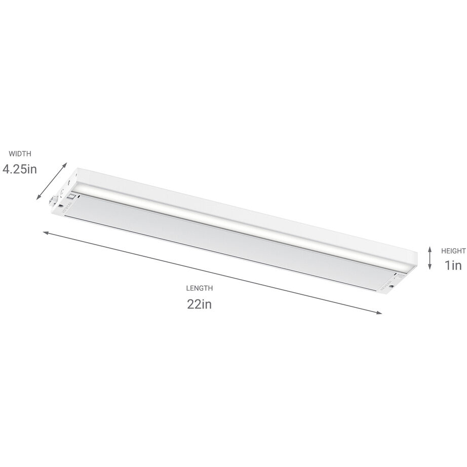 6U Series LED 120 LED Integrated 22 inch Textured White LED Under Cabinet