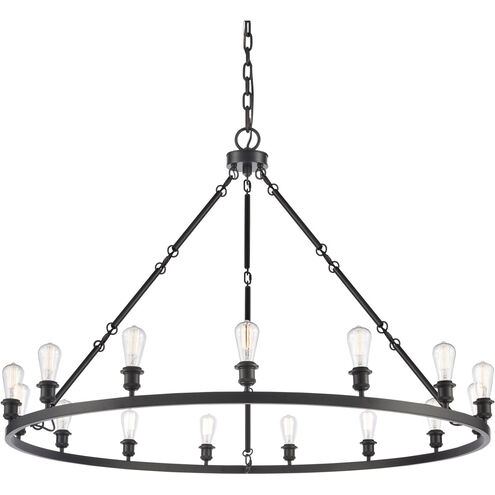 Ballston Saloon 20 Light 60 inch Matte Black Chandelier Ceiling Light