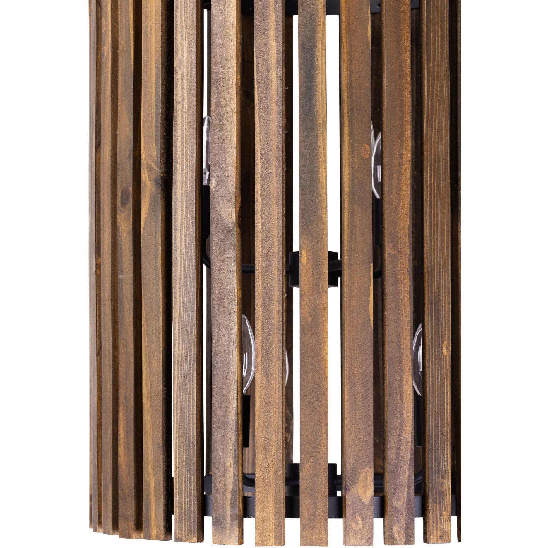 Suratto 6 Light 18 inch Matte Black and Medium Walnut Foyer Pendant Ceiling Light in Matte Black/Medium Walnut