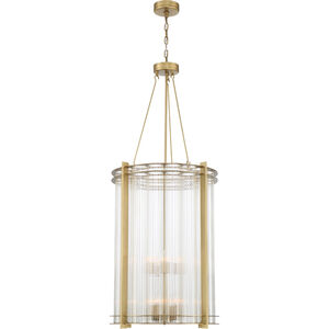 Regis 8 Light 24 inch Aged Brass with Fluted Glass Chandelier Ceiling Light