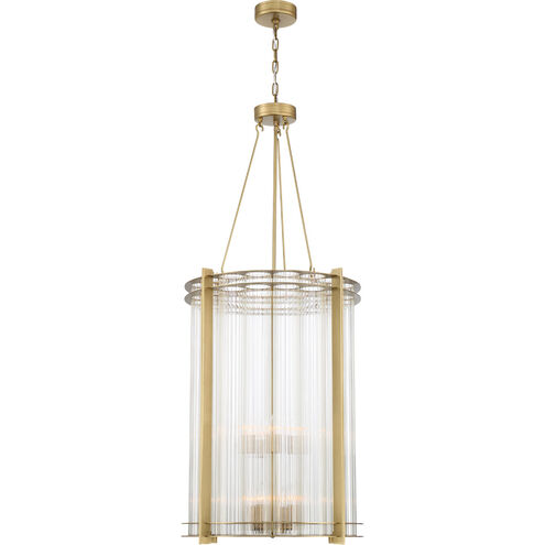 Regis 8 Light 24 inch Aged Brass with Fluted Glass Chandelier Ceiling Light