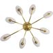 Zamora 8 Light 42 inch Antique Brass Flush Mount Ceiling Light