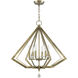 Diamond 6 Light 25 inch Antique Brass Chandelier Ceiling Light