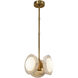 Alonso LED 12.63 inch Vintage Brass and Alabaster Pendant Ceiling Light