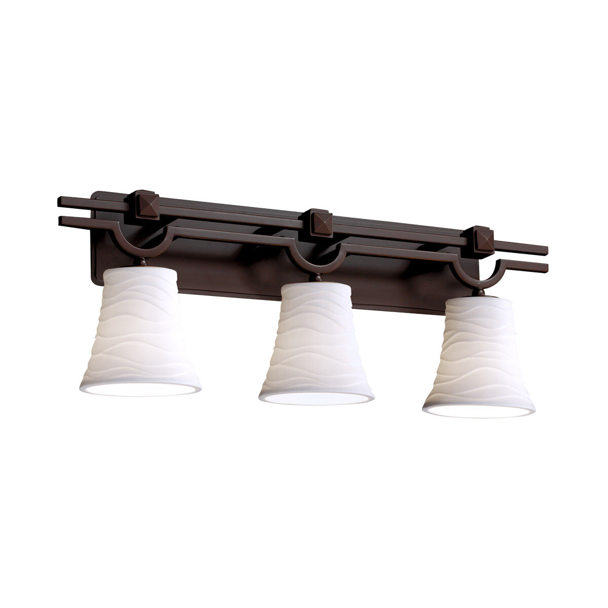 Limoges LED 29 inch Brushed Nickel Bath Bar Wall Light in 2100 Lm LED, Pleats, Cylinder with Flat Rim, Argyle