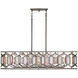 Hexly 5 Light 44 inch Bronze and Sultry Silver Island Light Ceiling Light