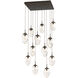 Meteo LED LED Flat Bronze Chandelier Ceiling Light, Square Multi-Port
