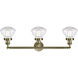 Franklin Restoration Olean 3 Light 31 inch Antique Brass Bath Vanity Light Wall Light in Incandescent, Clear Glass, Franklin Restoration