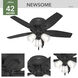 Newsome 42 inch Matte Black with Dark Gray Oak/Matte Black Blades Ceiling Fan