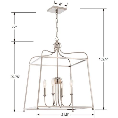 Sylvan 4 Light 21.5 inch Polished Nickel Chandelier Ceiling Light