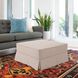 Universal 18 inch Natural Skirted Ottoman, 36in Square, The Linen Collection