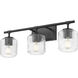 Landon 3 Light 24 inch Matte Black Vanity Wall Light