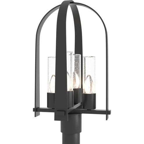Triomphe 4 Light 21.5 inch Coastal Black Outdoor Post Light in Seeded Clear