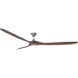 Maverick 88 inch Brushed Steel with Dark Walnut Blades Ceiling Fan