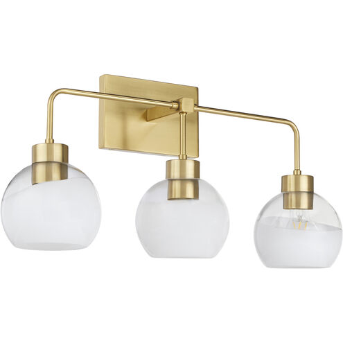 Lacy 3 Light 24 inch Aged Brass Vanity Light Wall Light