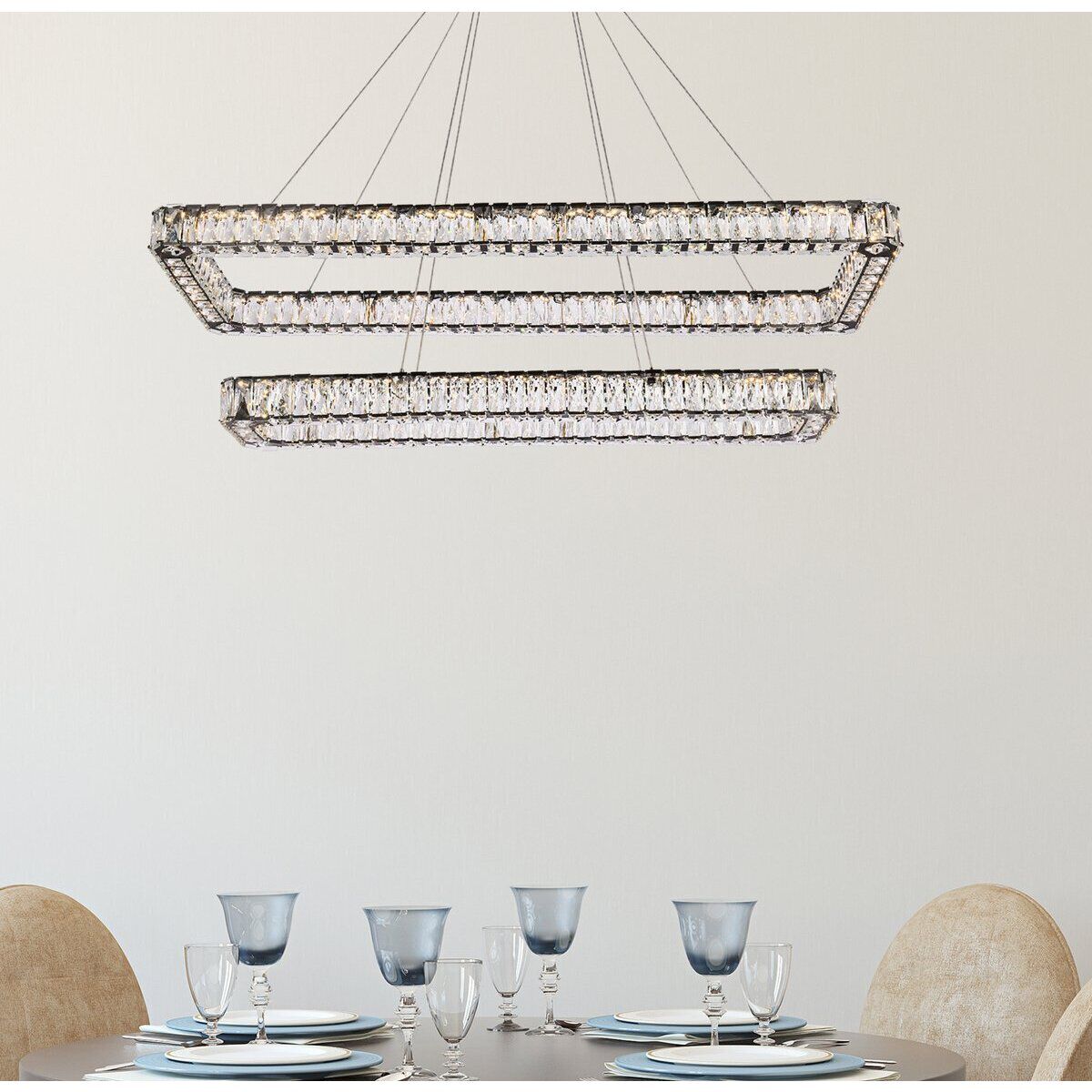 Monroe 2 Light 50 inch Black Pendant Ceiling Light