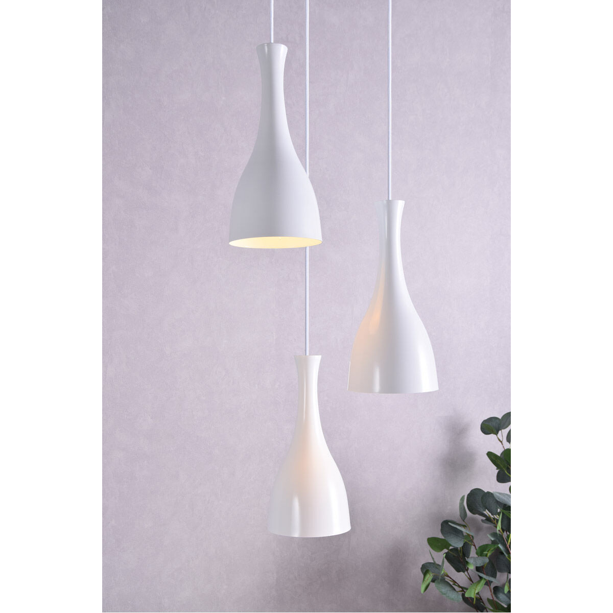 Aiken 3 Light 14 inch White Pendant Ceiling Light