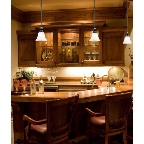 Designer Classics 1 Light 7 inch Matte Black with White Mini Pendant Ceiling Light