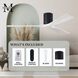 Atlas Irene-3H 60 inch Matte Black with Matte White Blades Ceiling Fan, Flush Mounted