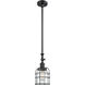 Franklin Restoration Bell Cage 1 Light 6 inch Matte Black Mini Pendant Ceiling Light in Incandescent, Clear, Franklin Restoration