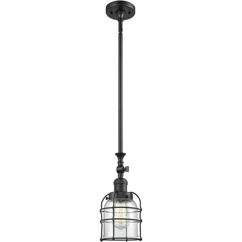 Franklin Restoration Bell Cage 1 Light 6 inch Matte Black Mini Pendant Ceiling Light in Incandescent, Clear, Franklin Restoration