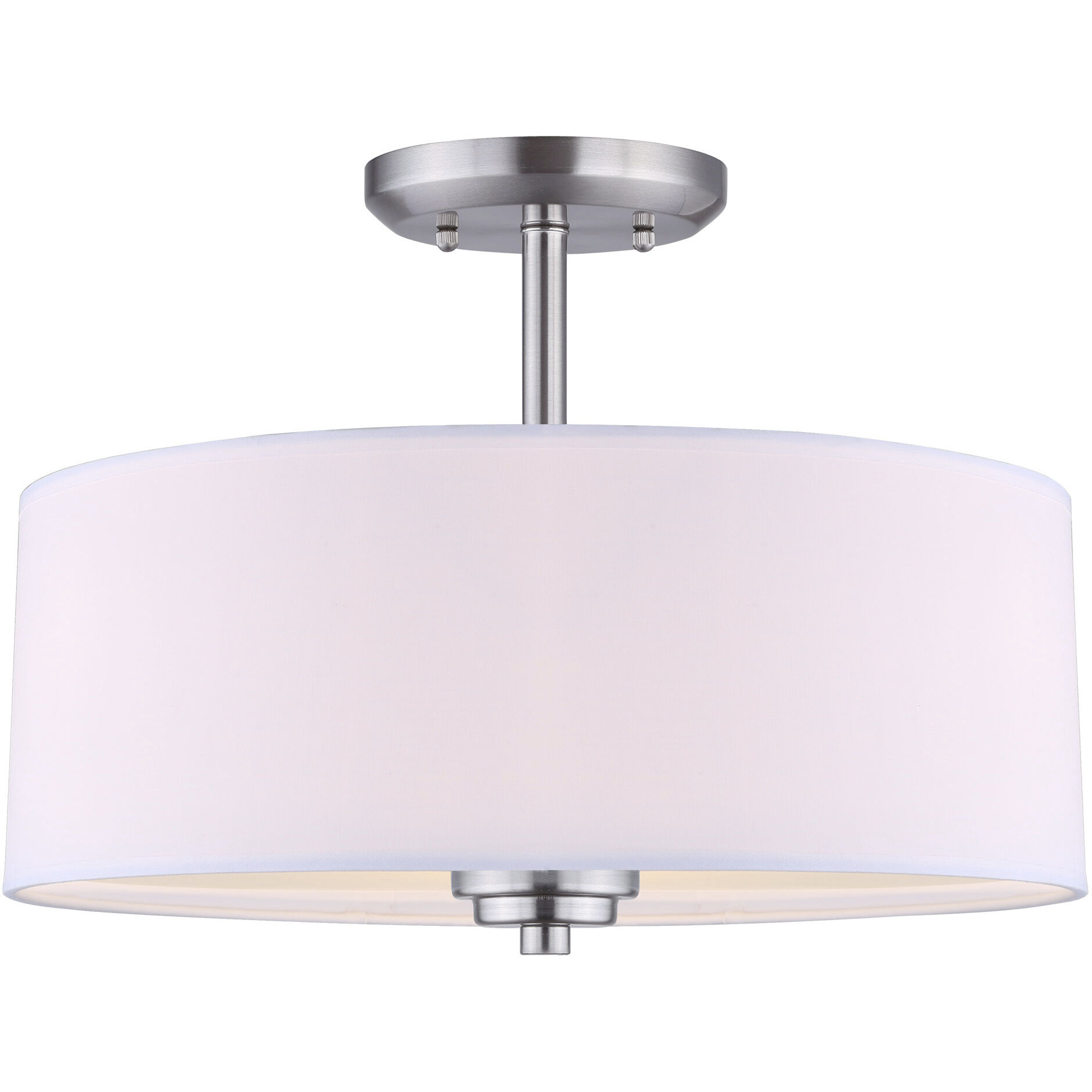 Madison 3 Light 15 inch Brushed Pewter Semi-Flush Ceiling Light