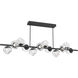 Luna LED 72 inch Matte Black Chandelier Ceiling Light in 2700K LED, Floret Inner - Clear Outer, Twisted Branch