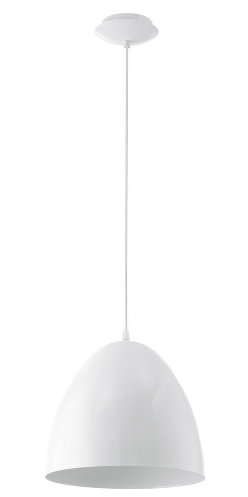Eglo 92717A Coretto 1 Light 11 inch Steel and Glossy White Pendant Ceiling  Light