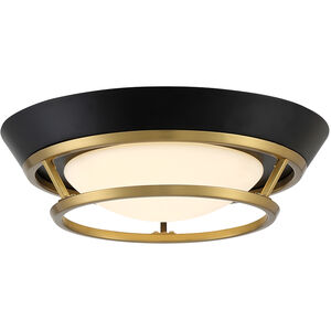 Beam Me Up LED 14 inch Coal And Satin Brass Flush Mount Ceiling Light