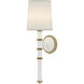 Kane Armed Wall Sconce Wall Light in Modern Brass, Fondine, Matte Daisy