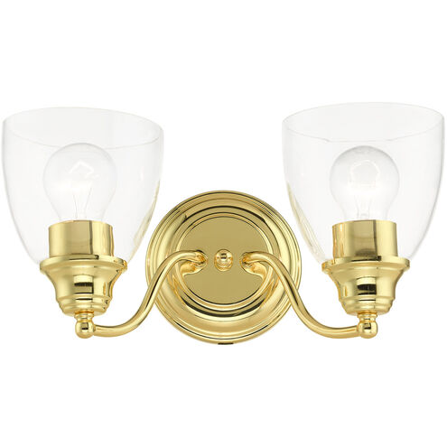 Montgomery 2 Light 14 inch Polished Brass Vanity Sconce Wall Light