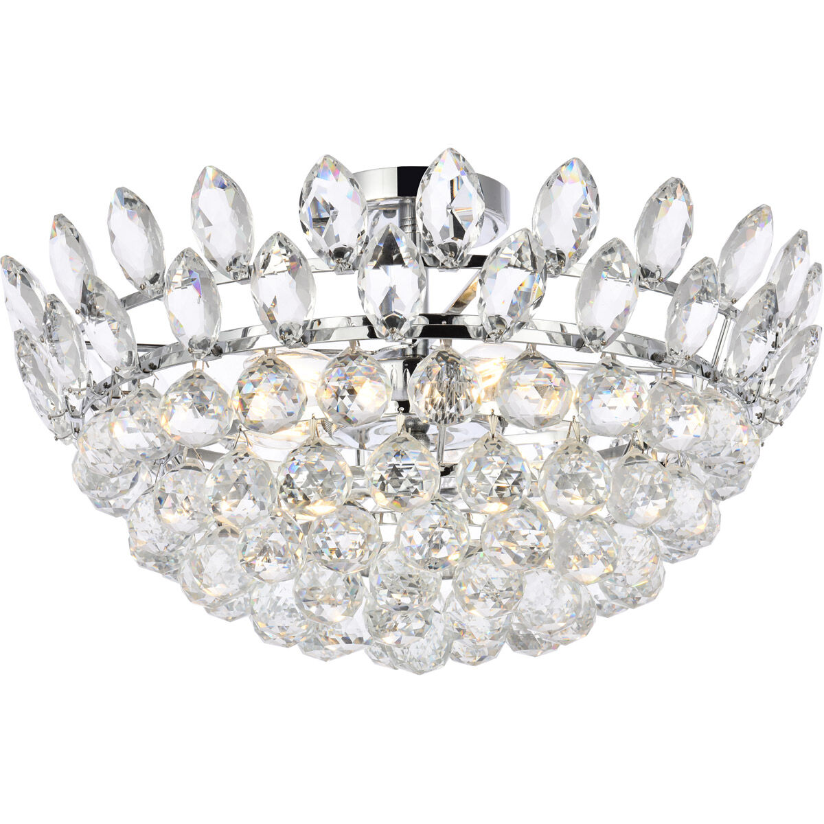 Emilia 5 Light 20 inch Chrome Flush Mount Ceiling Light