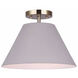 Talia 1 Light Matte Grey and Gold Semi-Flush Mount Ceiling Light