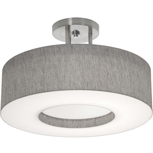 Montclair 2 Light 15 inch Satin Nickel Semi-Flush Mount Ceiling Light