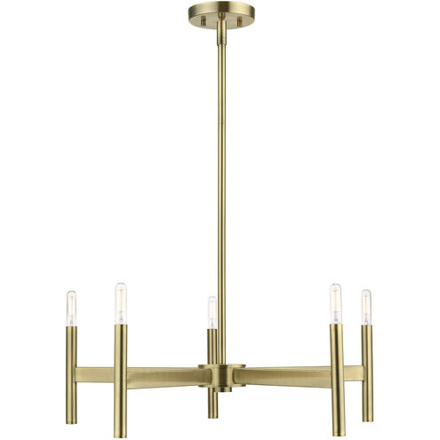 Copenhagen 5 Light 25 inch Antique Brass Chandelier Ceiling Light