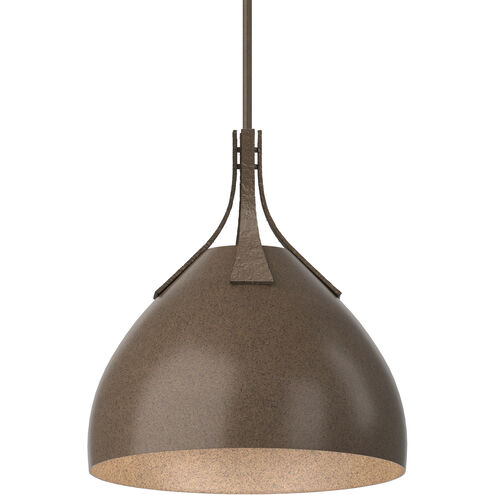 Summit 1 Light 12.8 inch Bronze and White Pendant Ceiling Light in Bronze/White