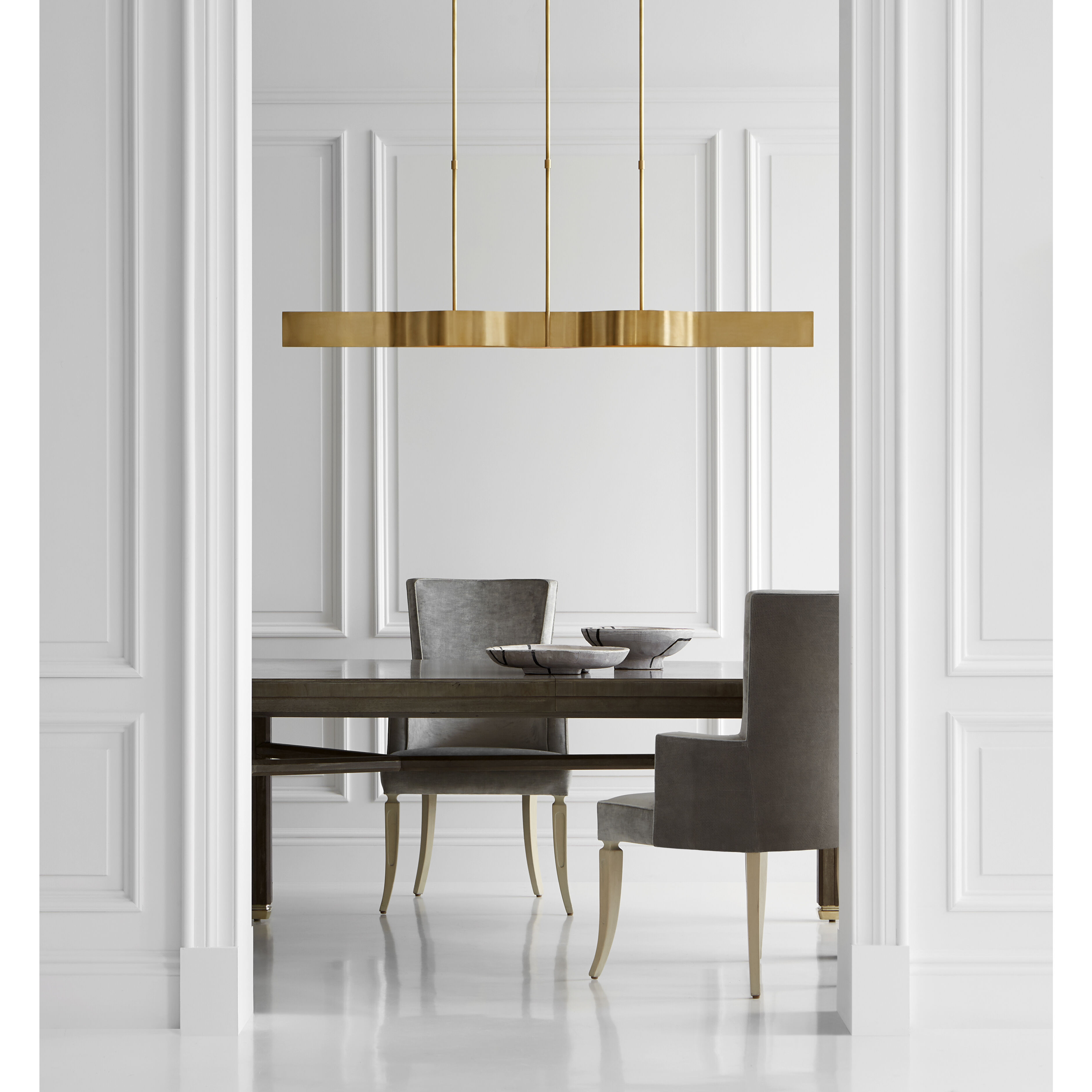 Kelly Wearstler Avant 5 Light 60 inch Antique-Burnished Brass Linear Pendant Ceiling Light, Large