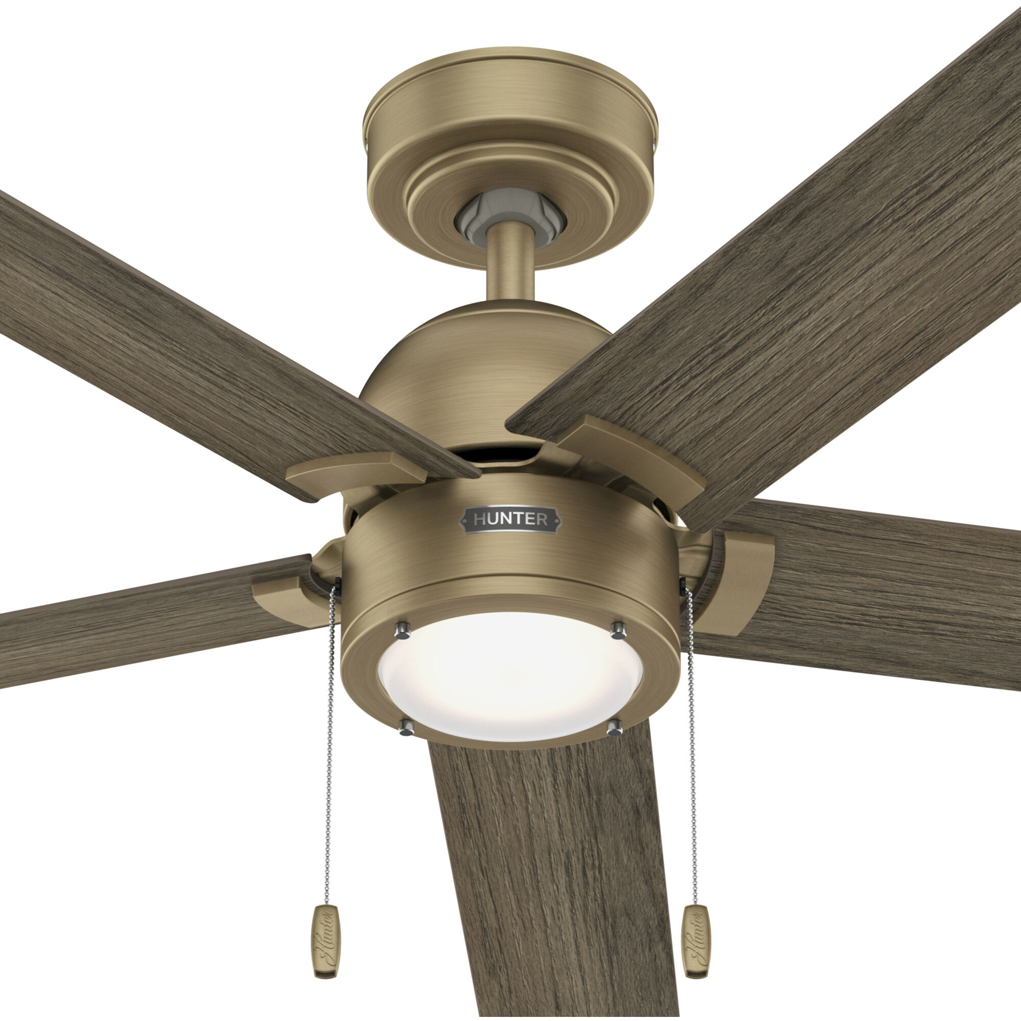 Erling 52 inch Burnished Brass with Warm Grey Oak Blades Ceiling Fan