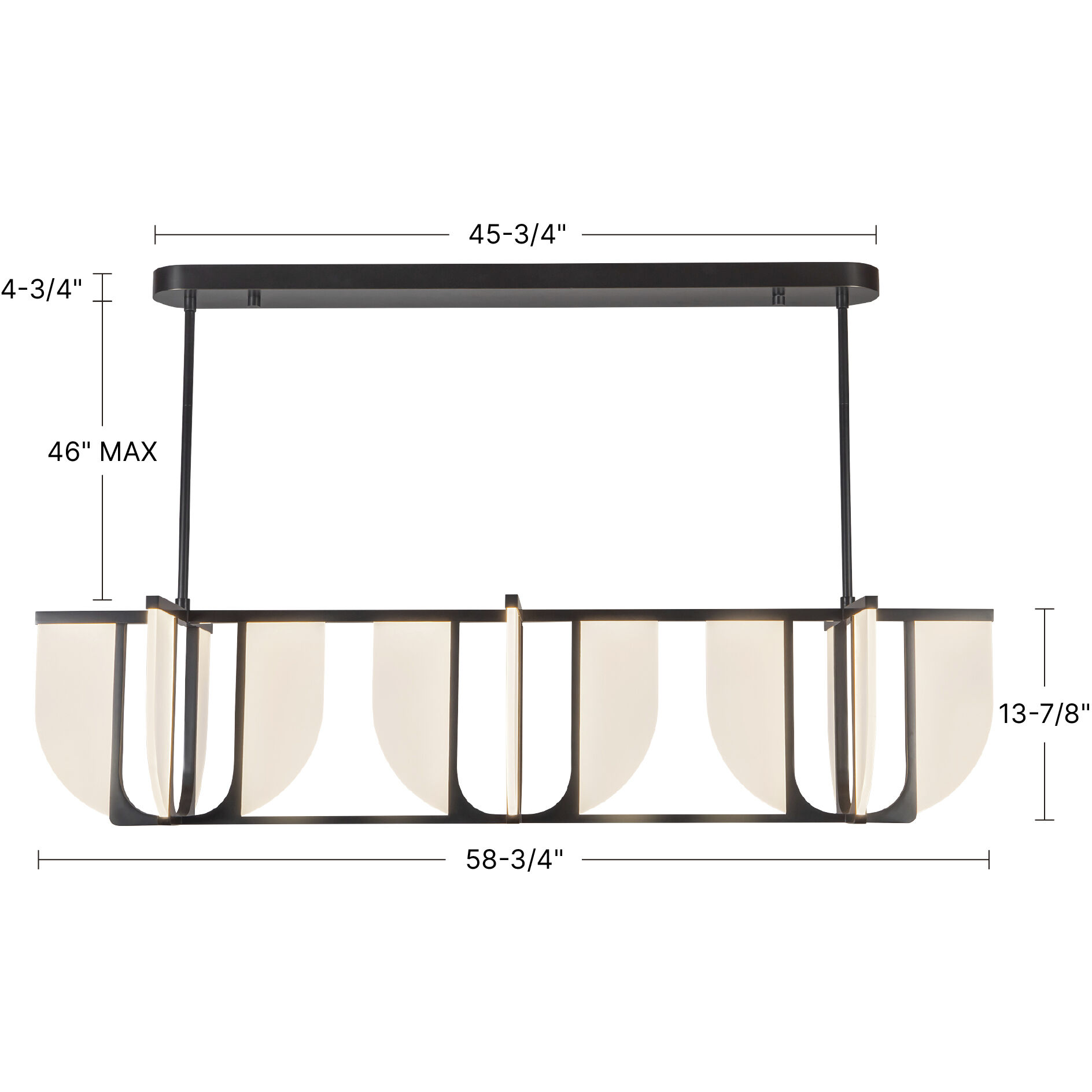 Anders 58.75 inch Vintage Brass Linear Pendant Ceiling Light