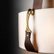 Saratoga 2 Light 16 inch Black and Antique Brass Sconce Wall Light in Leather British Brown, Black/Antique Brass, Flax