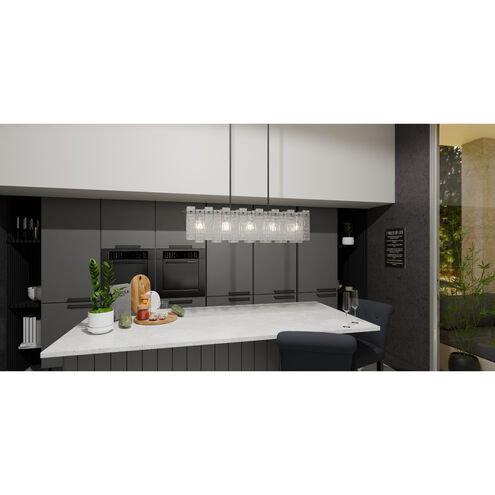 Caspian 5 Light 39.5 inch Matte Black Island Light Ceiling Light