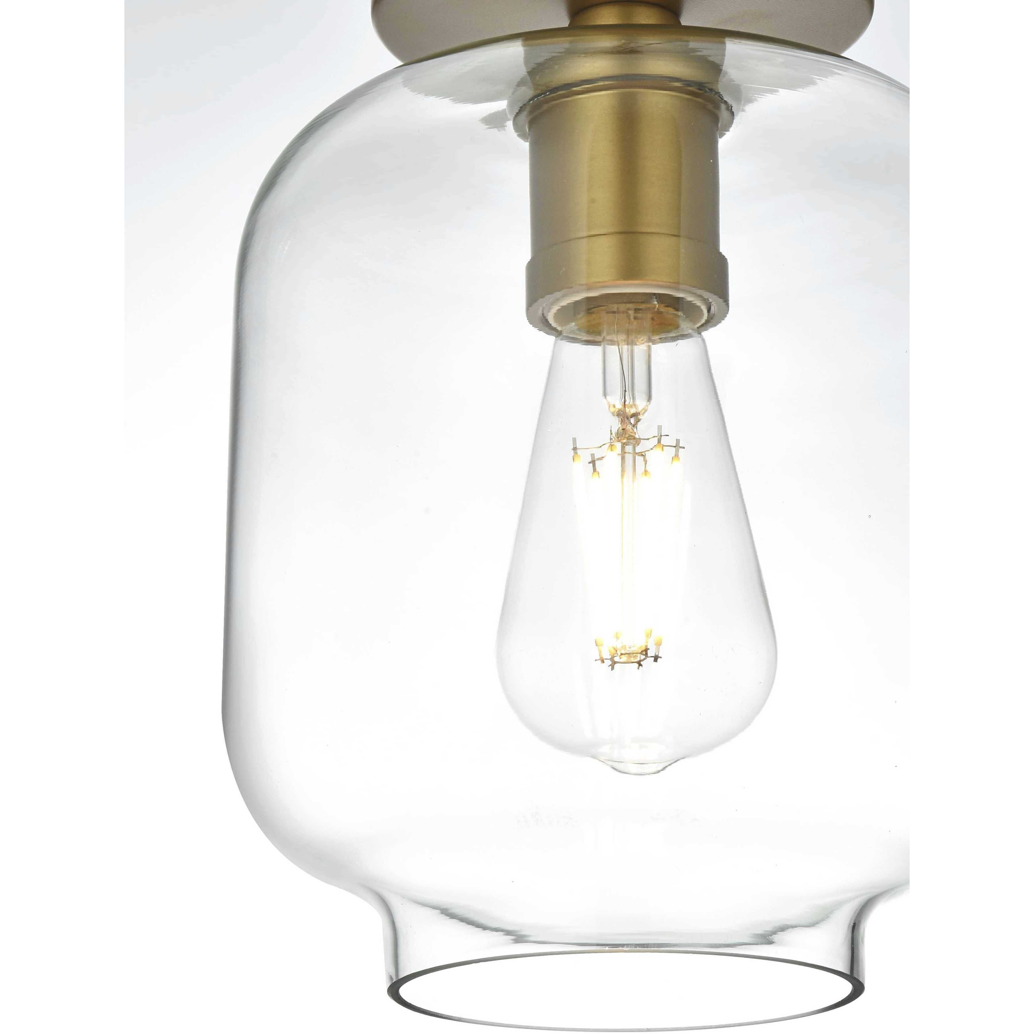 Collier 1 Light 7 inch Satin Gold Flush Mount Ceiling Light