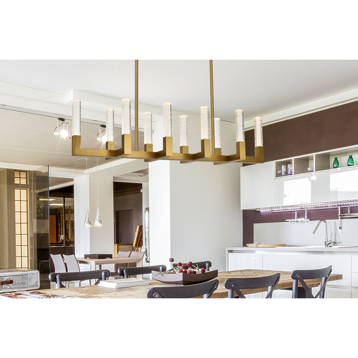 Noemi 10 Light 12 inch Satin Gold Pendant Ceiling Light