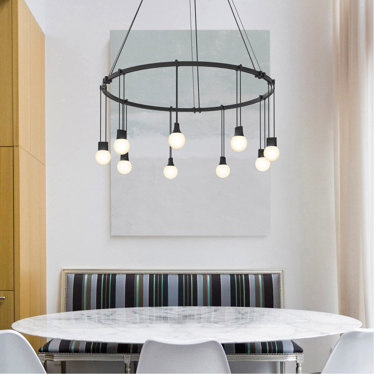 Suspenders LED 24 inch Satin Black Pendant Ceiling Light