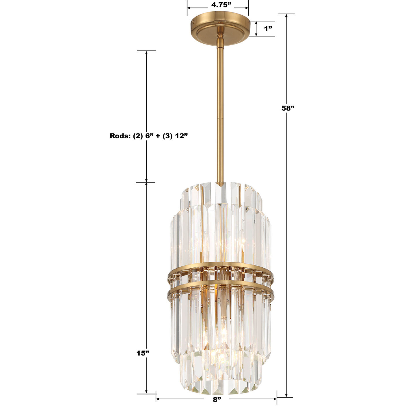 Hayes 4 Light 8 inch Aged Brass Mini Pendant Ceiling Light