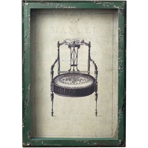 Antique Chair Antique Cream with Antique Green Framed Wall Art