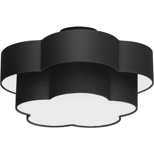 Phlox 3 Light 20 inch Matte Black with Black Flush Mount Ceiling Light