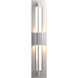 Double Axis LED 23.5 inch Coastal Burnished Steel Outdoor Sconce, Small