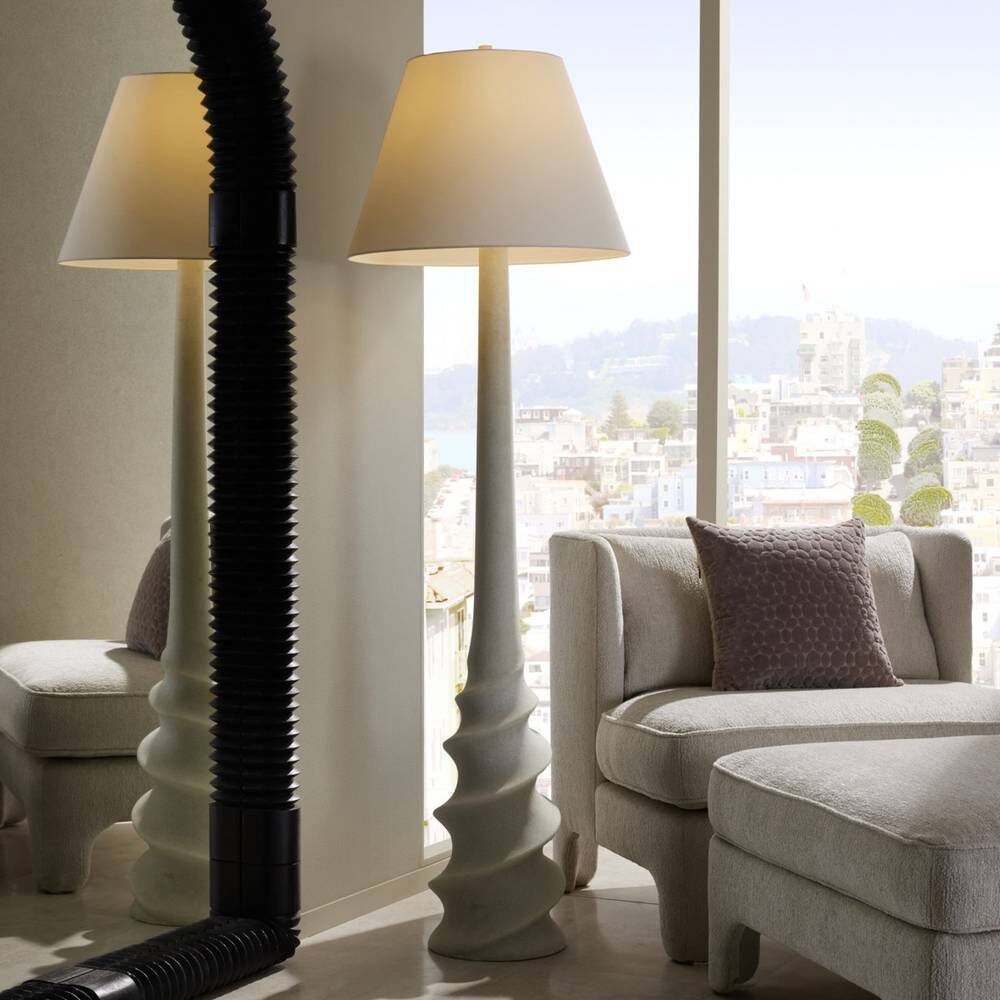 Adriana Ivory Floor Lamp Portable Light