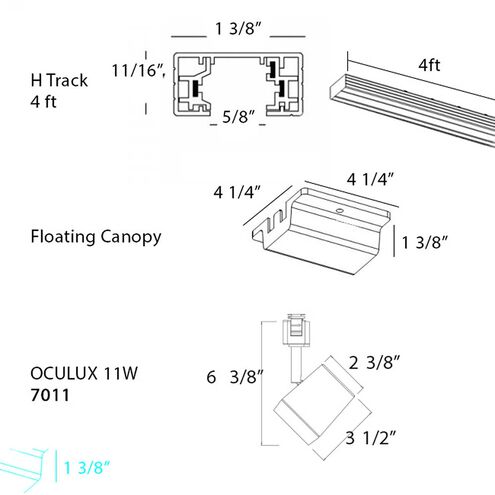Ocularc 1 Light 120 White Track Accessory Ceiling Light